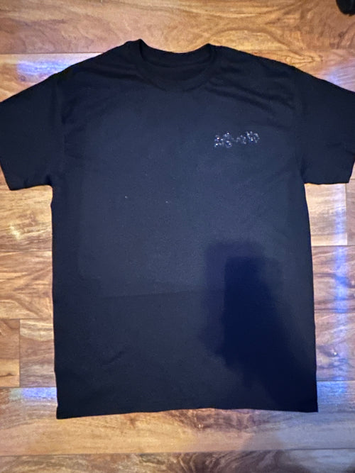 Black and black Esuno glitter T-shirt